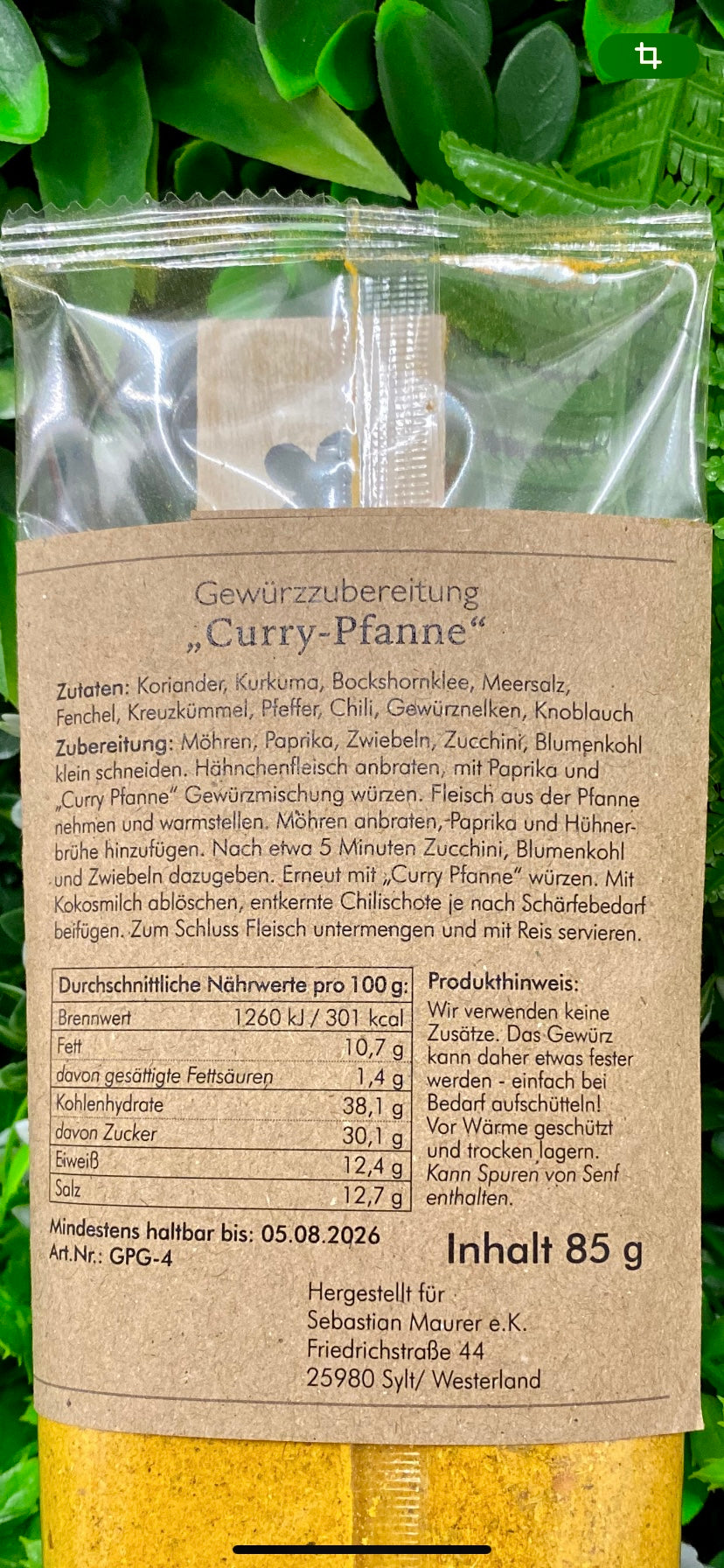 Pfannenglück- Curry