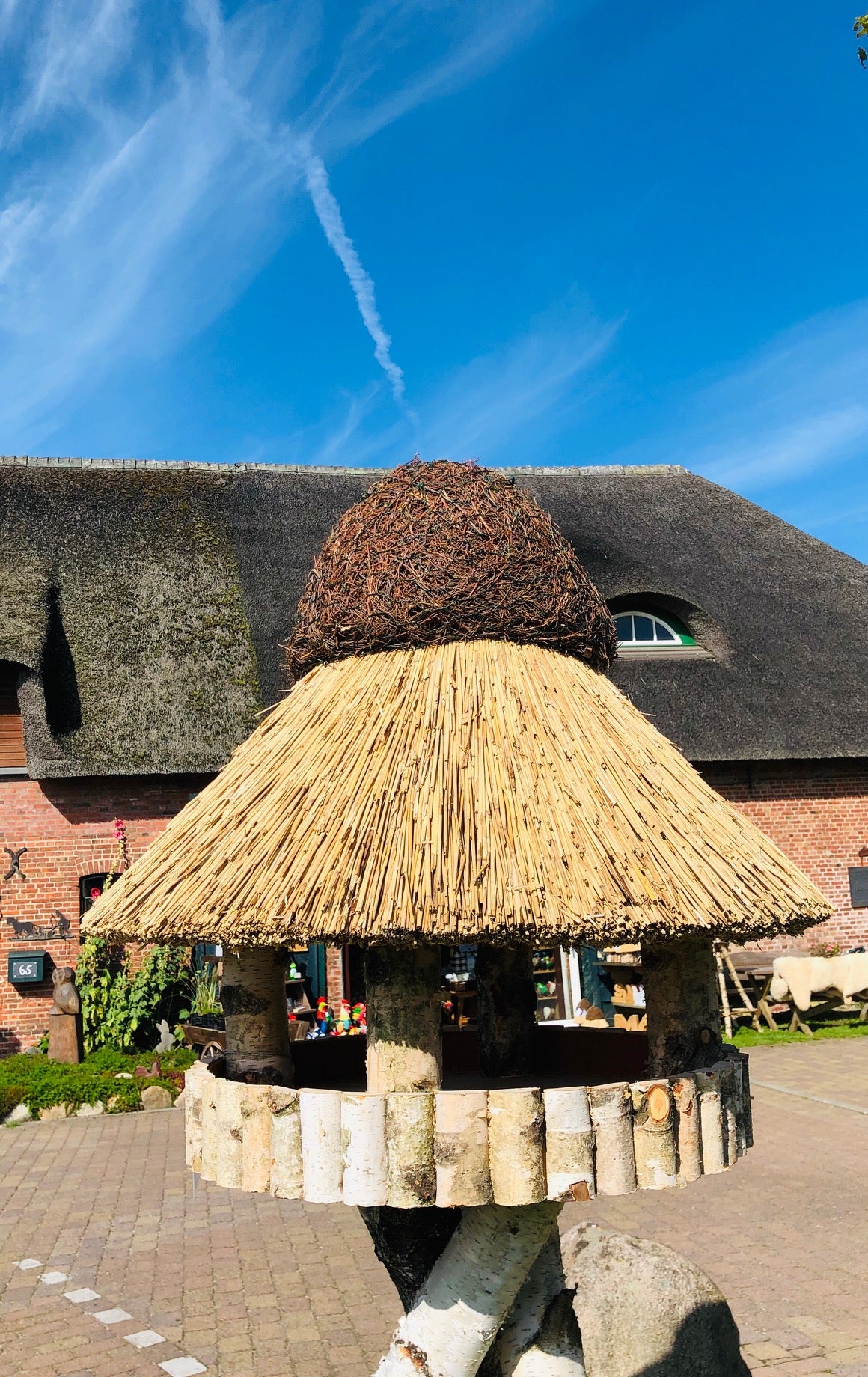 Vogelhaus rund groß 60 cm Futterplatte